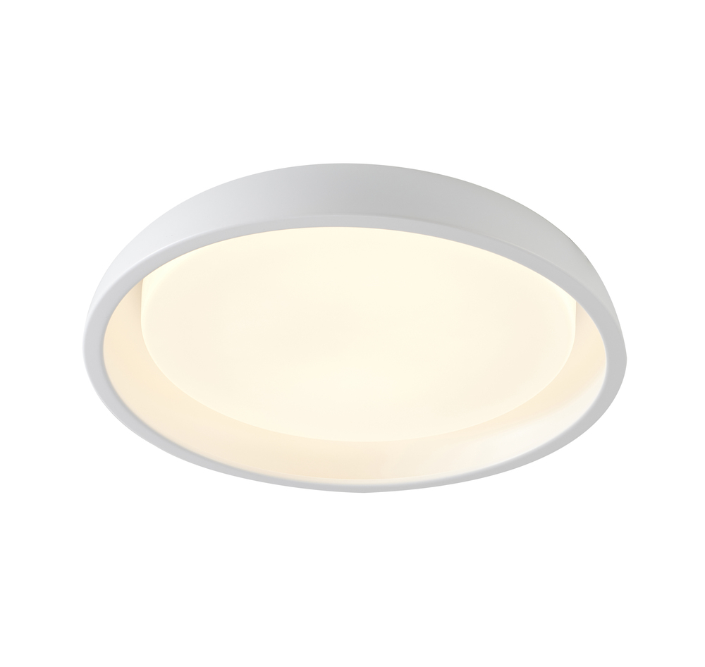 1-Light Matte White LED Flush Mount With An Acrylic Diffuser